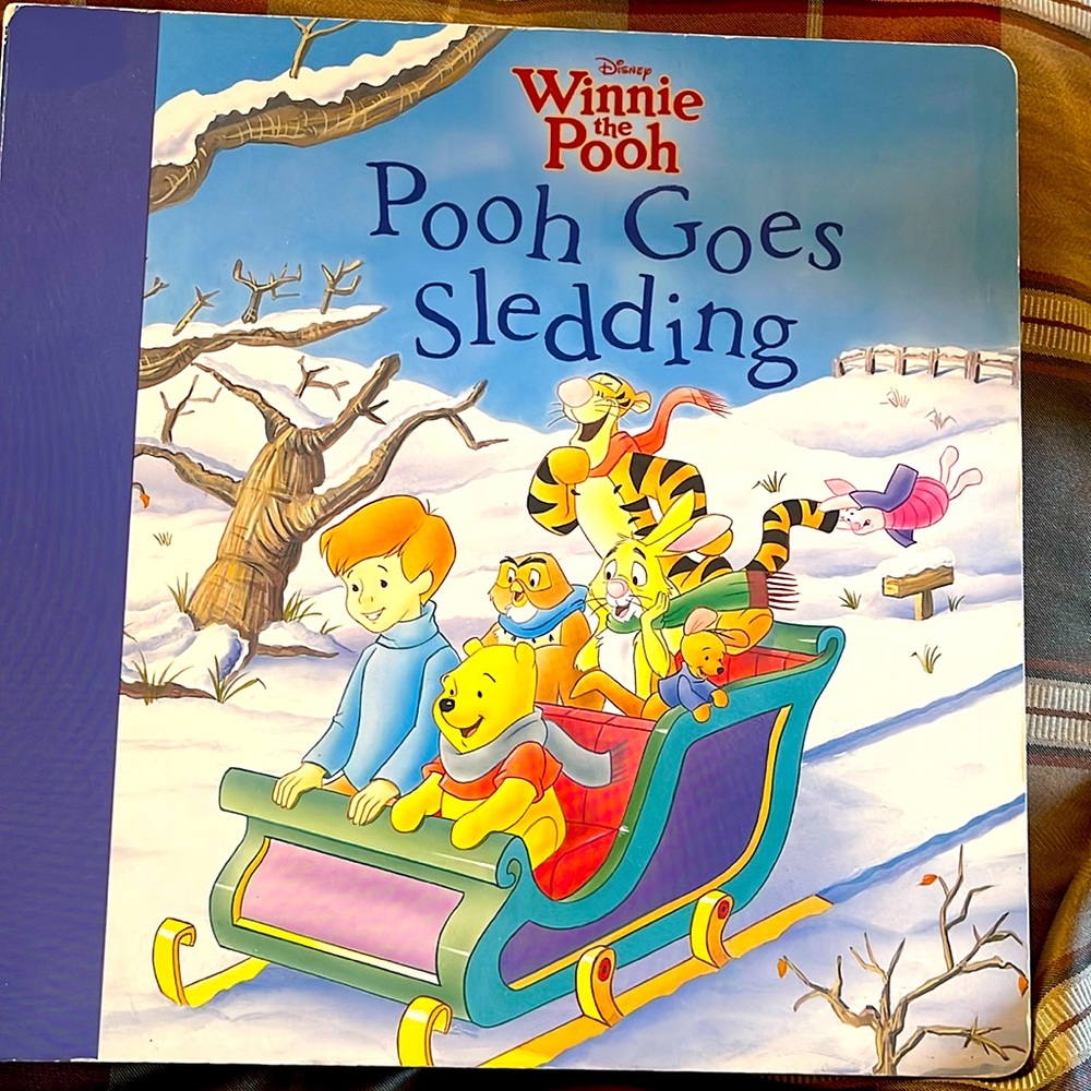 Disney Winnie the Pooh Goes Sledding large board book picture book 2012 VGUC